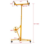 ZUN Drywall Lift Panel 11' Lift Drywall Panel Hoist Jack Lifter,yellow W46537283