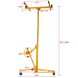 ZUN Drywall Lift Panel 11' Lift Drywall Panel Hoist Jack Lifter,yellow W46537283