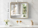 Anti-Fog Bathroom Wall Mirror 30" x 36" Shatterproof Vanity Mirror with Rectangular Metal Frame, 77989188
