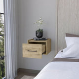 ZUN Elfrida Wall-Mounted Nightstand, Sleek Single-Drawer Design with Spacious Top Shelf B128P148913