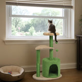 33in Cat Tree, Multi-level Cat Tower with Cat Scratching Post with Curved Perch, Cozy Cat Condo, 52984863