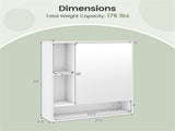 2 in 1 Mirrored Bathroom Wall Cabinet, Space-Saving Medicine Cabinet with Hidden Storage & Shelves 95620396