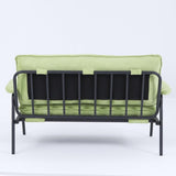 The 53-inch green sofa offers a spacious layout in the small apartment, easily handling various W3371P309475