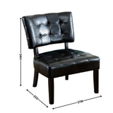 Faux Leather Tufted Accent Chair with Oversized Seating, Black T2574P164250