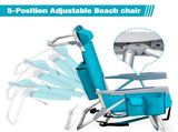 63*65*82cm Short Oxford Cloth Silver White Aluminum Tube Bearing 100kg Beach Chair Mint Green 97992974