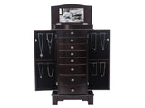 Jewelry Armoire with Mirror, 8 Drawers & 16 Necklace Hooks, 2 Side Swing Doors 06832042