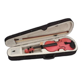 ZUN New 4/4 Acoustic Violin Case Bow Rosin Pink 21037626