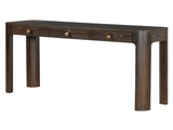 TREXM Rustic Console Table with Curved Corners for Safety, Entryway Table with 3 Concealed Drawers, N715P361525P