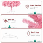 ZUN 7ft 1400 Branch PVC Branch Iron Bracket Christmas Tree Pink 80138925