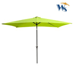 ZUN 10 x 6.5t Rectangular Patio Solar LED Lighted Outdoor Umbrellas with Crank and Push Button Tilt for W65638634