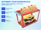 Tool Cart on Wheels, Heavy Duty Steel Utility Cart w/Lockable Wheels, 400 LBS Capacity Industrial 53703843