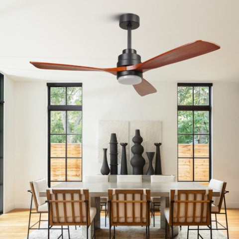 ZUN 52 inch wood Ceiling Fan with Lights W1891124514