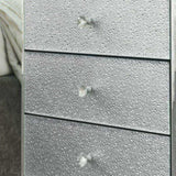 W 22 "X D 16.5" X H26.4 "Elegant Three Drawer Cabinet, Drawer Inlaid with Diamond Glass W1005P183000