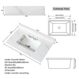 37 Inch Marble Vanity Top, White Vanity Top with Pre-drilled Faucet Holes, Bathroom Vanity Top with 95988698