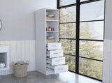 White 3-Drawer 3-Shelf Linen Cabinet B06280383