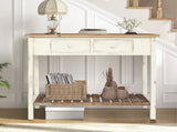 Vintage Two - Drawer Console Table with Open Shelf, Distressed Finish for Entryway & Living Room W2295P366795