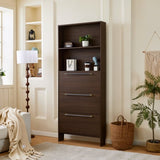 Shoe Cabinet with 3 Flip Drawers,Narrow Shoe Rack Cabinet, Entryway Shoe Storage Cabinet with Open N845P261766D