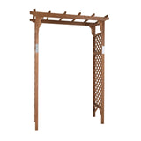 152*60*215cm Beautiful And Practical Flat-Topped Wooden Arch Garden Arch Dark Brown 50147536