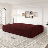 Modern Floor Sofa with 2 Pillows,Convertible Teddy Fabric Foam-Filled Sleeper Sofa Bed,15" Full Size W1885P308173