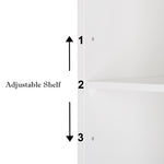 ZUN Double Door Mirror Indoor Bathroom Wall Mounted Cabinet Shelf White 74700543