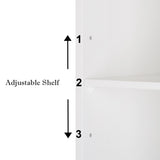 ZUN 3-tier Single Door Mirror Indoor Bathroom Wall Mounted Cabinet Shelf White 48311781