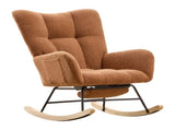 Teddy Fabric Wingback Glider Rocker & Ottoman Set, Nursery Nursing Rocking Chair with Side Storage 27827247