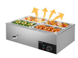 110V 600W 5L*4 Stainless Steel Four Plates Heating Food Warming Soup Pool Silver 89737780