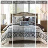 7 Piece Comforter Set Blue King B03597162