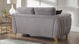 Leena Contemporary Style Upholstery Loveseat Made with Wood in Gold accent & Gray B009P264615