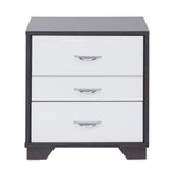 ZUN White and Black 3-drawer Rectangular Accent Table B062P181404