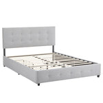 ZUN Upholstered Full Platform Storage Bed Frame with 4 Drawers, Adjustable Headboard with Button Tufted 62477493