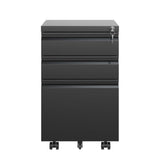 ZUN 3 Drawer Mobile File Cabinet with Lock,Metal Filing Cabinets for Home Office Organizer 03196459