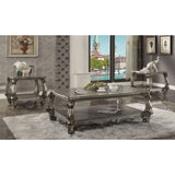 Antique Platinum End Table with Bottom Shelf B062P189091