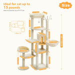 ZUN 59" Cat Tree,Cat Tower for Large Cats,Multi-Level Cat Tower 3 Removable Pompom Sticks,Cat Condo 09127955