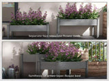 Gray 2-Tier Elevated Wooden Planter Box Raised Garden Bed with Legs for Outdoor Plants 64063621