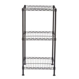 Black 3-Tier Black Wire Shelving Tower 01867869