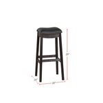 ZUN Black PU Upholstery Bar Stool, Set of 2 SR011816