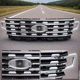 Fir For Ford Expedition 2018-2021 Front Bumper Grille Upper Grill Chrome LL1Z8200BB 67517016