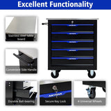 5 DRAWERS MULTIFUNCTIONAL TOOL CART WITH WHEELS-BLACKBLUE W1102P182232