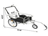 Q235 steel pipe 130*80*107cm bicycle trailer rack black 100kg cargo trailer with handrail 85722092