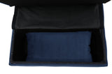 ZUN Modern Lift Top Storage Bench with Pull-out Bed 1pc Dark Blue Velvet Tufted Solid Wood Furniture B011P170003