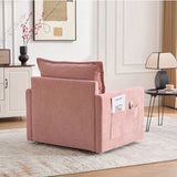 UNITED WE WIN Swivel Barrel Chair - Mid Century Modern Chair, Thick Padded Arm Chair with Solid W1568P290091