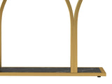 Modern Console Table with LED Lights, Faux Marble Entryway Side Table, Gold & Black 24780393
