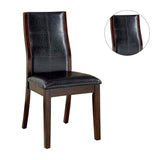 Transitional Dining Room Side Chairs Set of 2pc Chairs only Brown Cherry Unique Curved Back Espresso B011P156647