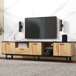 ZUN Modern TV Stand with 4 Cabinets& Open Shelves, Color-matching Media Console Table for TVs up to N710P172959P