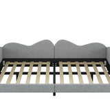 Full size Upholstered Daybed, Sherpa Fabric Sofabed with Cloud-Shaped Backrest, No Box-spring N733P234605E