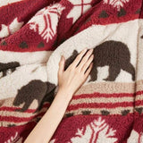 Full/Queen Print Sherpa Comforter Set B035100527