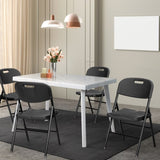 6pcs 47*54*84cm Garden Plastic Folding Chair Black 40924888