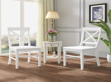 Roshan Farmhouse Acacia Wood Dining Chairs, White 62888.00WHI