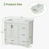 Cabinet Without Basin, 36-Inch Bathroom Cabinet, Bathroom Sink Cabinet with 2 Closing Doors and 4 W1162P207071